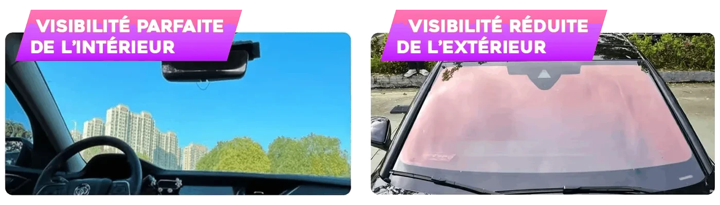 Visibilité conducteur avec film pare-brise teinté homologué 70% VLT